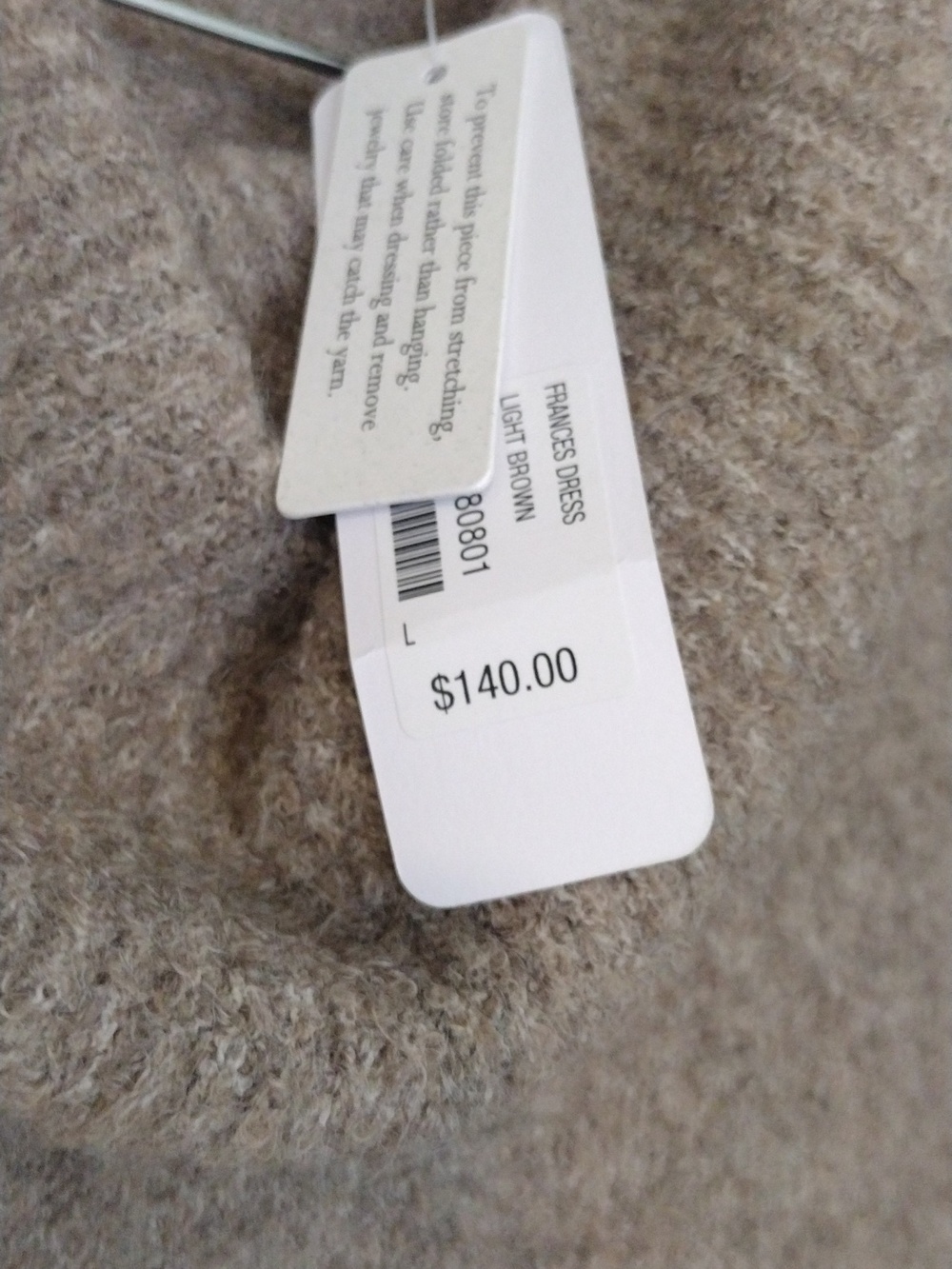 Soft Surroundings Taupe Cowl Neck Knit Dress - Picture 6 of 6
